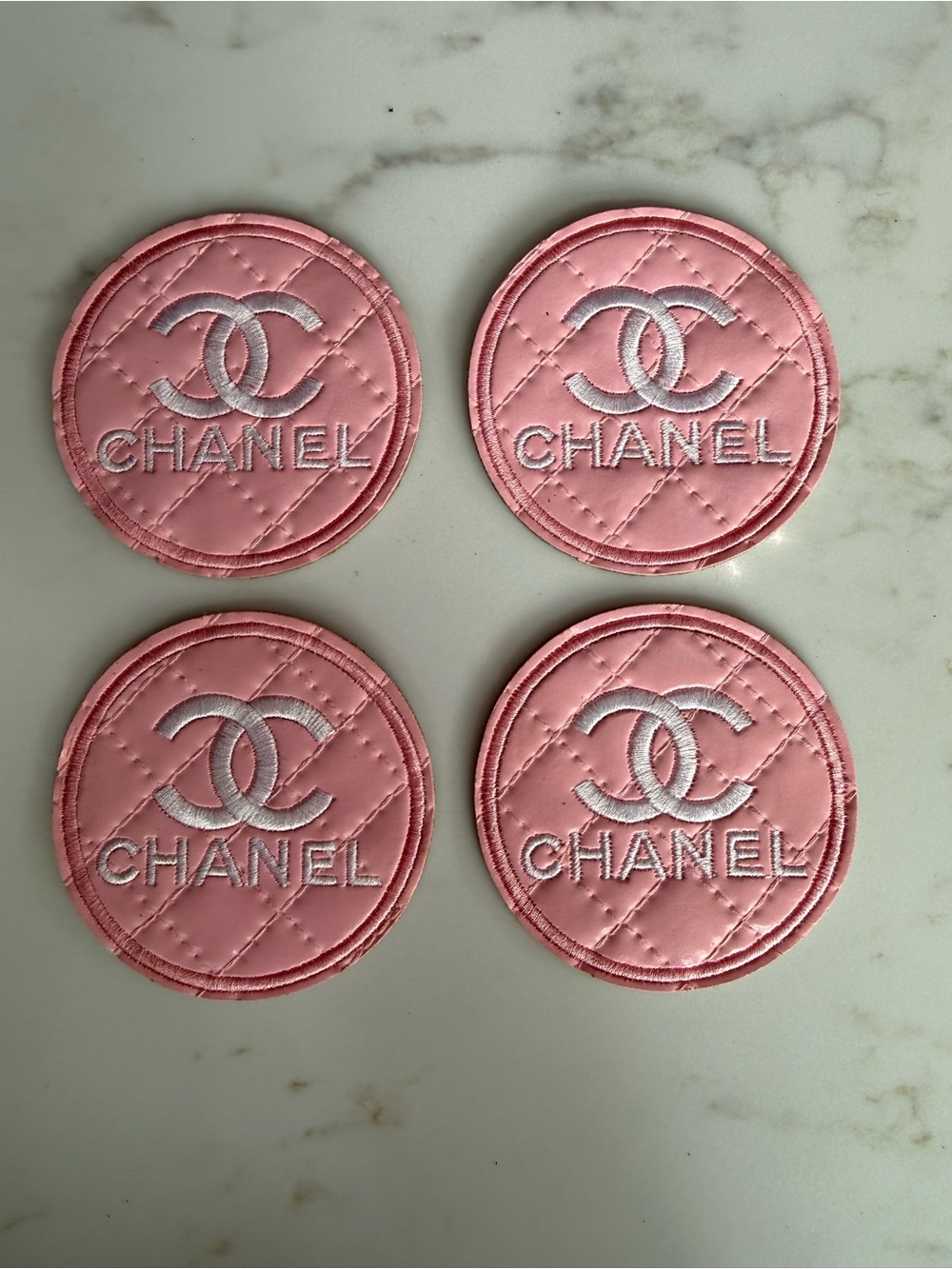 Beautiful Hand Crafted Pink Quilted Iron on Patches